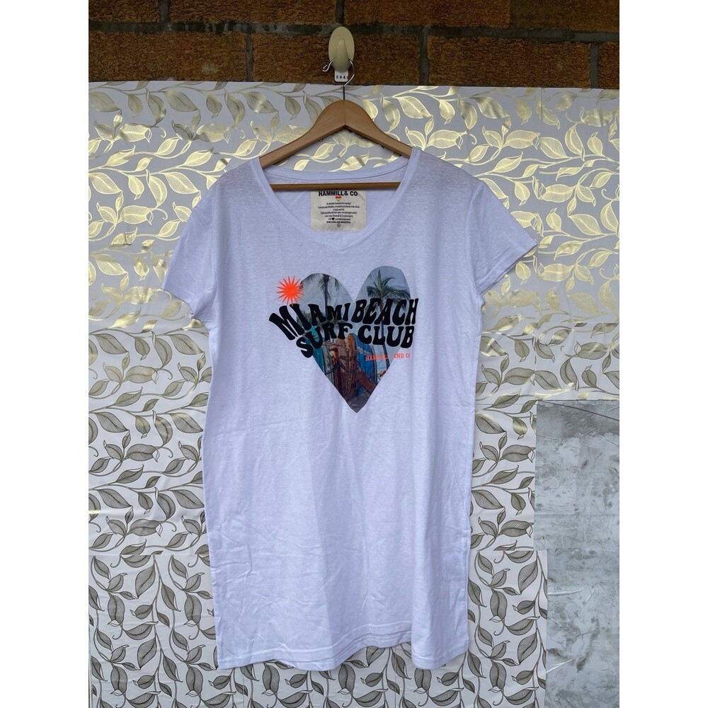 Hammill & Co Miami Beach Heart Graphic Slouchy Dress - Size Small - Surf Girl S